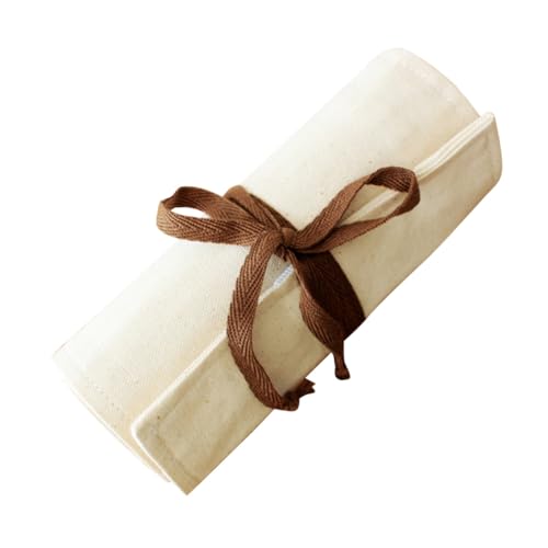 Gogogmee Reine Baumwolle Federtasche Fächer Großes Canvas Mäppchen Schreibwaren Organizer für Schüler Jungen Mädchen Leicht Tragbar Umweltfreundlich Robust von Gogogmee