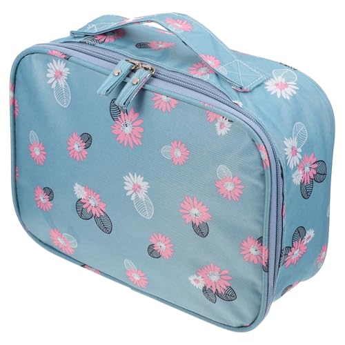 Gogogmee 1stück Tragbare Kosmetiktasche wasserdichte Kulturtasche Für Handtasche Für Damen Für Make-up Und Toilettenartikel Mit Blumenmuster von Gogogmee
