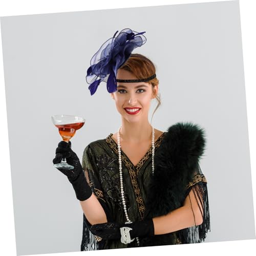 Gogogmee Retro Fascinator Netzhaarschmuck Damen mit Federverzierung Eleganter Kopfschmuck für Pferderennen Vintage Mode Cocktail und Teepartys Hochwertiges Headpiece in Marineblau Gogogmee Retro Fascinator Netzhaarschmuck Damen mit Federverzierung Eleganter Kopfschmuck für Pferderennen Vintage Mode Cocktail und Teepartys Hochwertiges Headpiece in Marineblau von Gogogmee