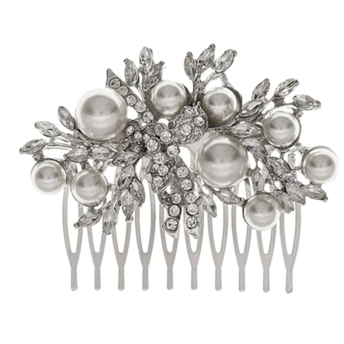 Gogogmee Retro Perlen Haarkamm mit Strass Eleganter Vintage Haarschmuck für Frauen Braut und Party Leicht zu Tragen Modisches Haarkämmchen für Stilvolle Frisuren von Gogogmee