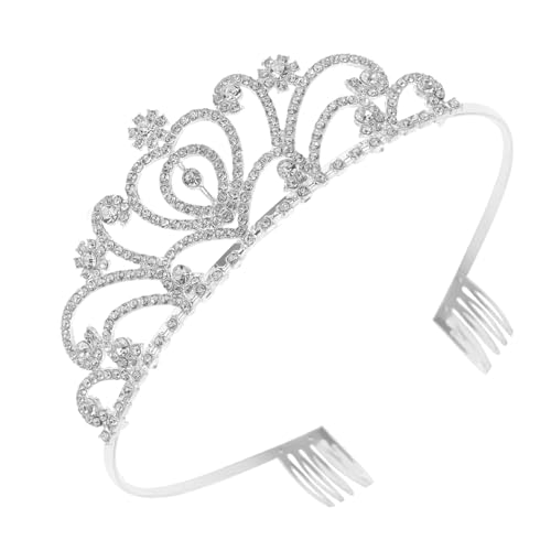 Gogogmee Rhinestone Crown mit Kamm Haarschmuck Hochzeit Stirnband Brautschmuck Silberfarben Langlebig und Vielseitig für Festliche Anlässe und Fotoshootings von Gogogmee