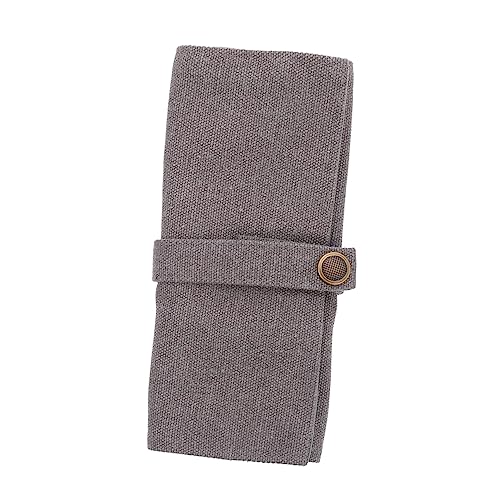 Gogogmee Bleistift Rolle up Tasche Für Schule Einfarbige Canvas Stiftemappe Große Kapazität Schickes Design Für Künstler Und Studenten Grau von Gogogmee