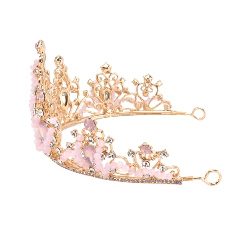 Gogogmee Rosa Prinzessin Krone Haarschmuck für Mädchen Glänzende Strass Tiara Stabiles Stirnband für Geburtstagsfeiern Auftritte und Festliche Anlässe Geschenkidee von Gogogmee