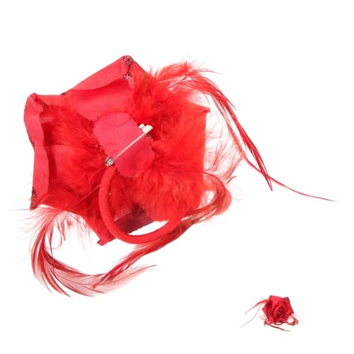 Gogogmee Rosen Haarschmuck Clip Rot Blumenbrosche Mehrzweck Corsage Boutonniere für Hochzeit Braut Damen Festlicher Haarschmuck und Kleid Dekoration von Gogogmee