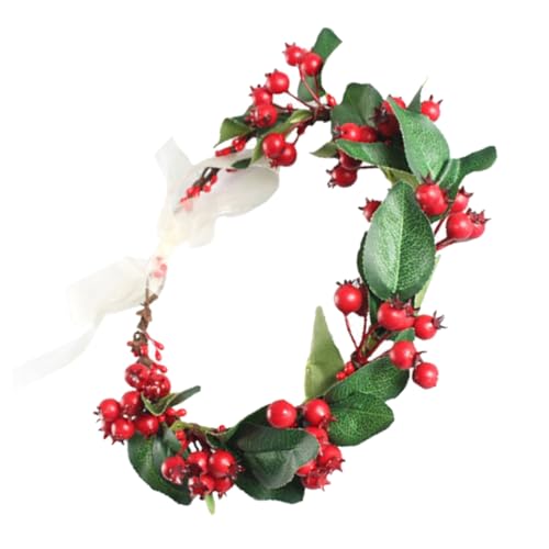 Gogogmee Rote Beerengirlande Braut Haarschmuck Blumiger Kopfschmuck Leicht Angenehm Tragbar Passend für Hochzeit und Fotoshooting von Gogogmee