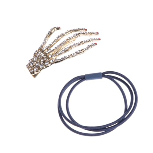 Gogogmee Rotes Skelett Hand Haarclip Damen Punk Haarklammer Modisches Accessoire Auffälliges Design für Frauen und Mädchen von Gogogmee