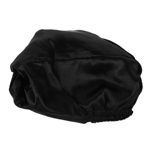 Gogogmee Satin Schlafhaube Damen Doppellagig Elastisch Weiche Haarkappe für Locken Nachtmütze Haarhaube Vielseitig als Beauty Duschhaube Geeignet Schwarz von Gogogmee