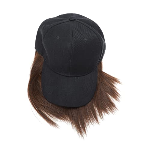 Gogogmee Elegante Perückenkappe Kurzes Glattes Haar Einteiliger Hut Realistische Haarverlängerung Mädchen-kopfschmuck von Gogogmee