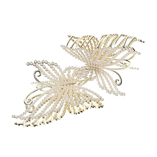 Gogogmee 2stücke Schmetterling Haarclip Klemme Perle Clip Haarklammern Damen Haarspange Hochzeit Party Accessoires Schmuck Zubehör von Gogogmee