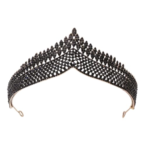 Gogogmee Schwarze Barock Krone Haarschmuck mit Strasssteinen Vintage Braut Tiara für Hochzeit Abschlussball und Party Diadem für Damen und Brautjungfern von Gogogmee