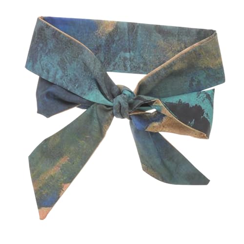 Gogogmee Seidiges Haarband Schal Weiches Stirnband mit Ölgemälde muster Multifunktionales Haarschmuck und Halstuch für Damen für Pferdeschwanz Alltag Party und Outdoor sport von Gogogmee