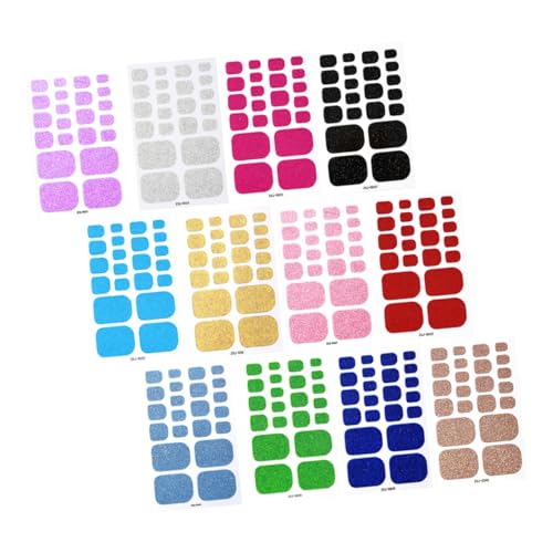 Gogogmee Selbstklebende Zehennagelsticker mit Glitzerndem Finish Wasserfest Atmungsaktiv Einfache Anwendung Nagelaufkleber für Frauen und Mädchen Vielseitig für Alltag und Events von Gogogmee