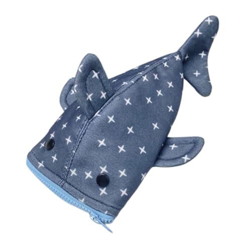 Gogogmee Shark Federmäppchen Canvas Stifttasche mit Sternmuster Lustiger Stiftehalter für Schule Büro Reise Leichter Kompakter Schreibwaren Organizer für Studenten von Gogogmee