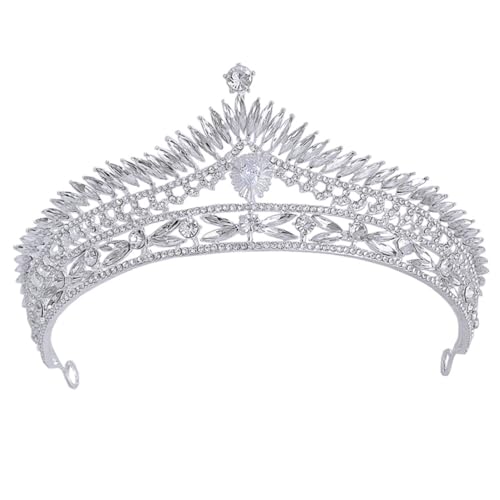 Gogogmee Silberne Strass Hochzeit Krone Damen Brautschmuck mit Funkelnden Wassersteinen Tiara für Braut Geburtstag Party und Festliche Anlässe Modisches Accessoire von Gogogmee