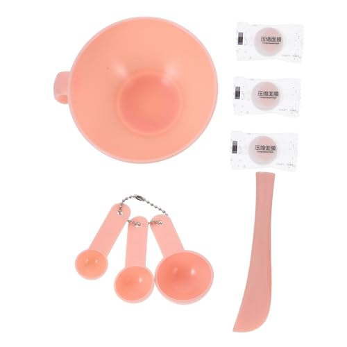 Gogogmee Silikon Gesichtsmaske Schüssel Set Langlebiges DIY Kosmetik Werkzeug mit Messbecher Maskenstab Wiederverwendbar Tragbar für Hautpflege und Maskenmischung Teiliges Set Rot von Gogogmee