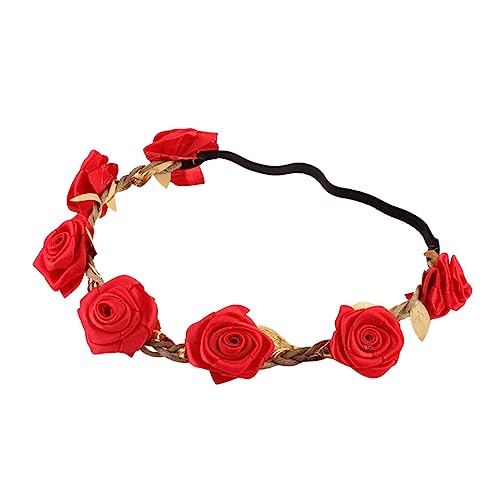 Gogogmee Stirnbänder Haarband Goldenes Tiara Stirnband Für Babys Goldenes Stirnband Blumen Stirnbänder Kopfbedeckungszubehör Blumen Stirnbänder Die Blumen Rote Accessoires Für von Gogogmee