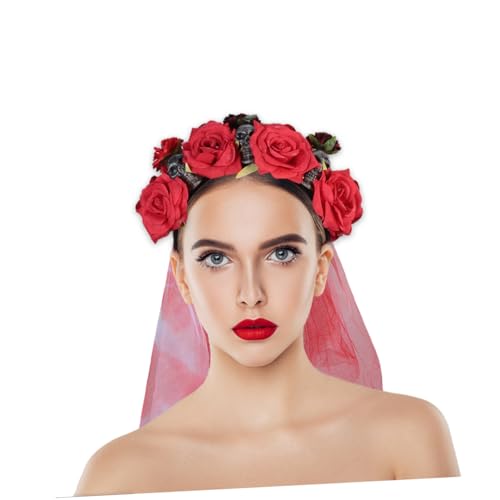 Gogogmee Halloween-stirnband Mit Und Rose Blumen-stirnband Halloween- Cosplay Für Erwachsene Jungen Und Mädchen Zum Fotografieren von Gogogmee