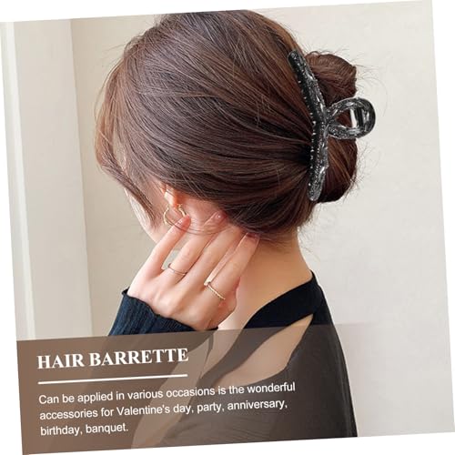 Gogogmee Strass Haarklammer Damen Haarspange mit Krallenverschluss Langlebig Eleganter Haarschmuck für Alltag Make up Kochen Haarfixierung Dunkelgrau von Gogogmee