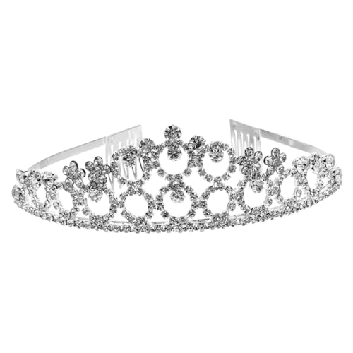 Gogogmee Strass Steinkrone Braut Diadem mit Kamm Metall Haarreif Brautschmuck für Damen Hochzeit Festliche Anlässe Cosplay Party von Gogogmee