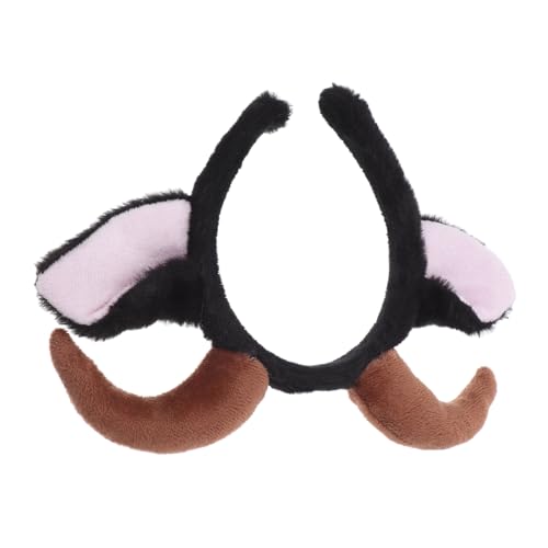 Gogogmee Süßes Schafohren Stirnband Plüsch Ziegenkopfbedeckung Elastisch für Kinder und Erwachsene für Halloween und Partys Weich und Hautfreundlich von Gogogmee