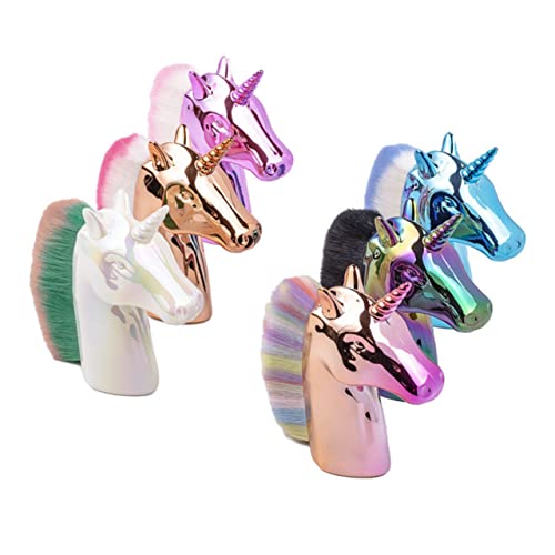 Gogogmee 1stück Einhorn Design Kosmetikpinsel Mit Goldgriff Und Rosa Borsten Puder Und Foundationpinsel Für Und Mädchen Für Tägliches Und Professionelles Make-up von Gogogmee