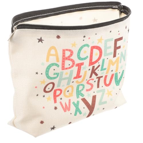 Gogogmee Reise-Make-up-Tasche für Damen tragbare Aufbewahrungstasche mit Reißverschluss Make-up-Organizer Kulturtasche Buchstaben-Design für unterwegs von Gogogmee