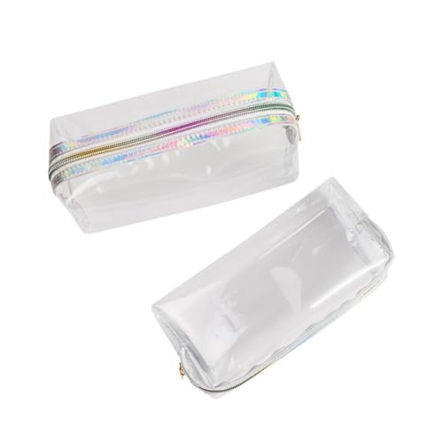 Gogogmee Tragbare Kosmetiktasche Transparent PVC wasserdichte Makeup Bag Quadratisch Reise Kulturbeutel mit Reißverschluss für Damen Herren Toilettenartikel Aufbewahrung von Gogogmee