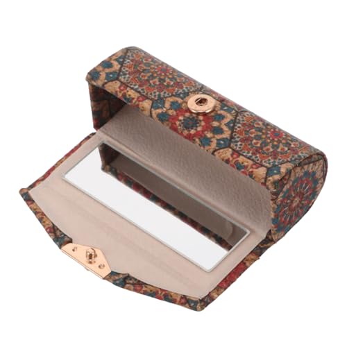 Gogogmee Tragbare Vintage Lippenstiftbox mit Spiegel Vielseitiger Make Up Organizer Kleine Kosmetikaufbewahrungsbox für Lippenstift und Schmuck Praktischer Kosmetik Organizer für Damen von Gogogmee
