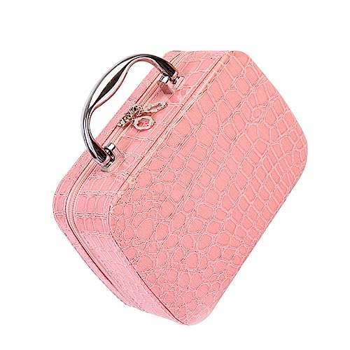 Gogogmee Fashion Damen Kosmetiktasche Mit Spiegel Wasserdichtes Makeup-Organizer Für Und Camping Rechteckige Aufbewahrungstasche Mit Reißverschluss Pu von Gogogmee