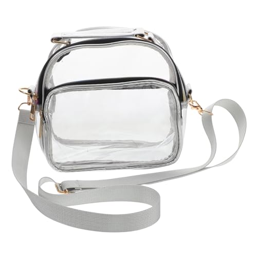 Gogogmee Transparente Crossbody Bag Damen PVC Umhängetasche Leicht Strapazierfähig Für Stadion Veranstaltungen Konzerte Alltag Moderne Durchsichtige Messenger Tasche von Gogogmee