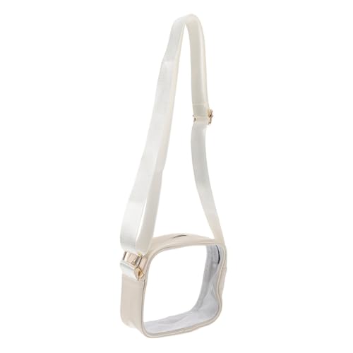 Gogogmee Transparente Crossbody Tasche Damen Klarer Schulterbeutel mit Kartenfach Tragbare Stadion Tasche für Sportevents und Alltag Weiß von Gogogmee