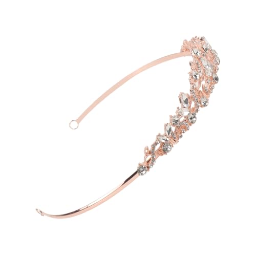 Gogogmee Vintage Bridal Tiara Kristallkrone Roségold Hochzeit Haarschmuck Weinreben Design Leichtes Diadem für Damen Hochzeit Engagement Party von Gogogmee