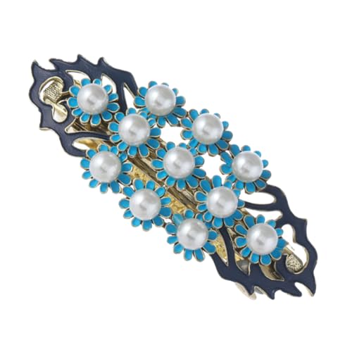 Gogogmee Vintage Chinesische Haarklammer mit Perlen Langlebiger Metall Frühlingsclip Sicherer Eleganter Retro Blumenhaarschmuck Vielseitig für Frauen und Mädchen Passend zu Traditioneller von Gogogmee