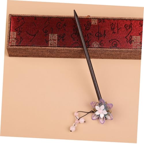 Gogogmee Vintage Haarschmuck Damen Holz Haarstab mit Blumen Anhänger Leicht und Sicher für Hochsteckfrisuren Eleganter Chinesischer Haarnadel Schmuck als für Frauen und Partner von Gogogmee