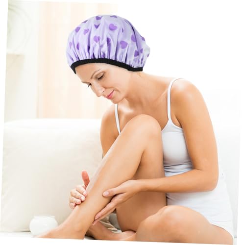 Gogogmee Wasserdichte Duschhaube Damen Doppel lagig mit Muster Wiederverwendbare Shower Cap für Lange Haare Elastisch Komfortabel Schützt Frisur Beim Duschen und Haarbehandlung Modisch und von Gogogmee