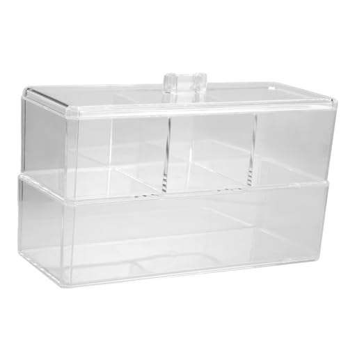 Gogogmee Wattepadhalter Transparenter Behälter Make-up-organizer-box Kosmetikpinselhalter Schminktisch-organizer Durchsichtige Aufbewahrungsbox Wattestäbchenbox Make-up-box von Gogogmee