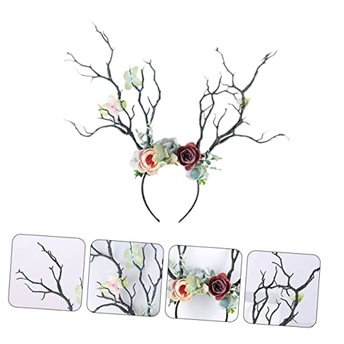 Gogogmee Geweih-kopfschmuck Weihnachts-elch-haarband Stirnband Mit Baumzweig-design Haarschmuck Für Festivals Kopfbedeckung Für Weihnachtsfeiern von Gogogmee
