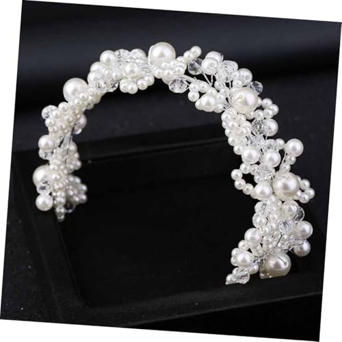 Gogogmee Weißer Perlen haarreif Brautschmuck Elegantes Strass stirnband Damen Haarschmuck für Hochzeit Party Festliche Anlässe und Alltag von Gogogmee