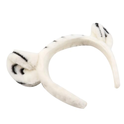 Gogogmee Weißes Tiger ohren Haarband Plüsch Stirnband Tierhaarreifen für Erwachsene Weiches Leichtes Haaraccessoire Attraktives Bequemes Kopfband mit Niedlicher Tierkopf optik von Gogogmee