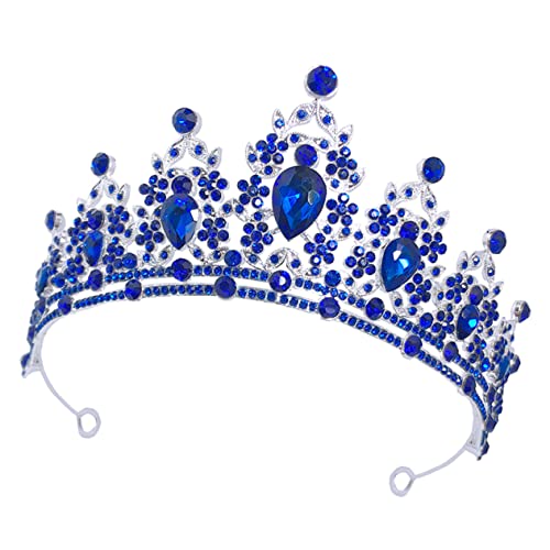 Gogogmee Brautkrone Mit Blauen Kristallen Elegante Tiara Für Hochzeiten Geburtstagsfeiern Und Besondere Anlässe Funkelndes Accessoire Für Prinzessinnen-style Perfektes Fotorequisit von Gogogmee