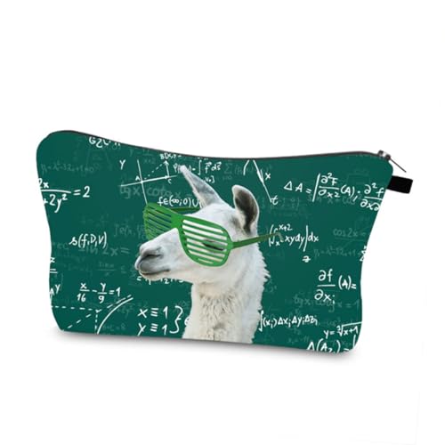 Gogogmee wasserdichte Damen Kosmetiktasche mit Alpaka Druck Großer Reise kulturbeutel Vielseitiger Make up Organizer für Unterwegs Modische Aufbewahrungstasche für Kosmetik und von Gogogmee