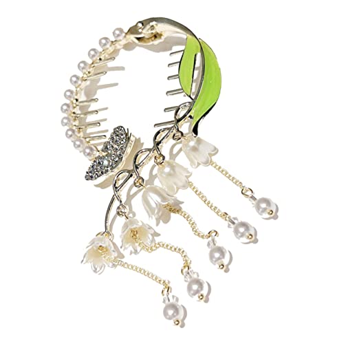 Gogogmee Pferdeschwanz-haarspange Für Damen Blumen-quaste-design Haarspangen Für Dünnes Und Dickes Haar Langlebige Haarschmuck-klammer Für Täglichen Gebrauch Und Anlässe von Gogogmee