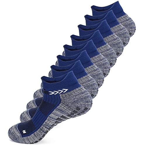 Gogogoal Anti-Rutsch-Socke Herren Damen ältere Anti-Rutsch Krankenhausschuh-Socke Grip sports Trainingsband Socke Fußball Basketball Yoga Fitnessstudio Fitness Navy L 4P von Gogogoal