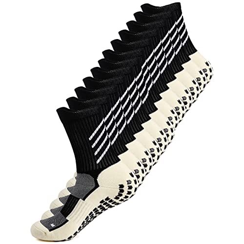 Gogogoal Anti-Rutsch-Sportsocke Herren Damen Grip Fußball Yoga Gym Fitness Krankenhaus Slipper Socke Schwarz M 6P von Gogogoal