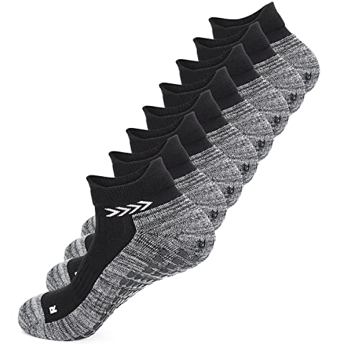 Gogogoal Anti-Rutsch sports Socke Herren Damen ältere Anti-Rutsch Krankenhaus Pantoffel Socke Grip Trainning Tape Socke Fußball Basketball Yoga Turnhalle Schwarz2 L 4P von Gogogoal