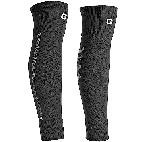 Gogogoal Kompression Athletic Wadensocken Herren Damen Junge Gitter Fußball Wadenärmel Socken Schienbeins Socke Soccer Laufen Wandern Radfahren Schwarz S 1P von Gogogoal