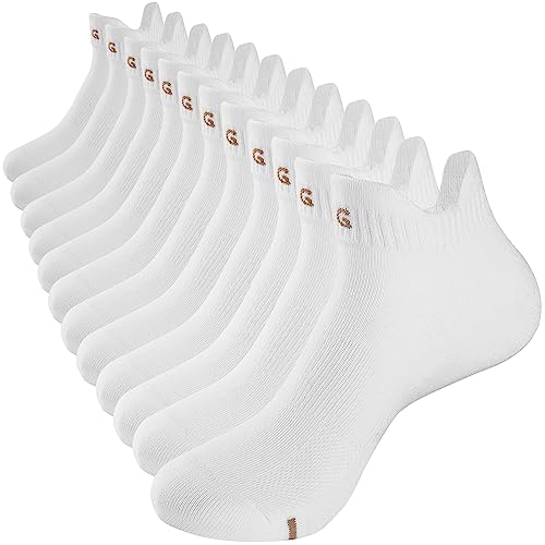 Gogogoal Low Cut Athletic Socke Herren Damen Knöchellaufsocke Atmungsaktiv Deodorant No Show Freizeitsocken Thin Weiß L 6P von Gogogoal