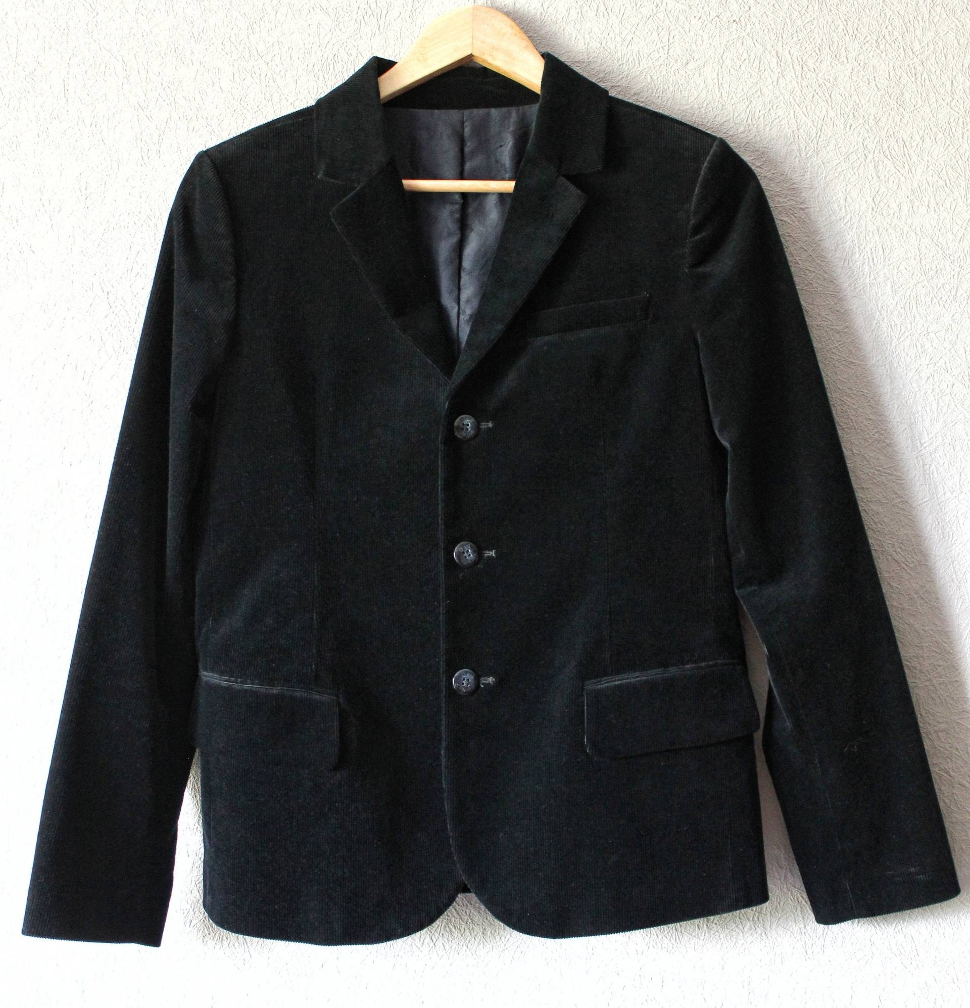 Dolce Gabbana Junior Samt-Blazer - D & G Schwarz Dunkelblau Jungen Kinder 14 Jahre Mantel von GogolVintage