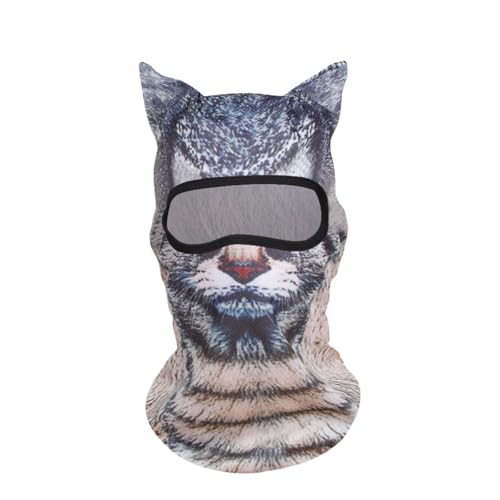 Goiern 3D Katze Tier Skimaske mit Ohren, Geeignet für Musikfeste, Raves, Skifahren, Halloween oder Outdoor Party (Schwarze Katze) von Goiern