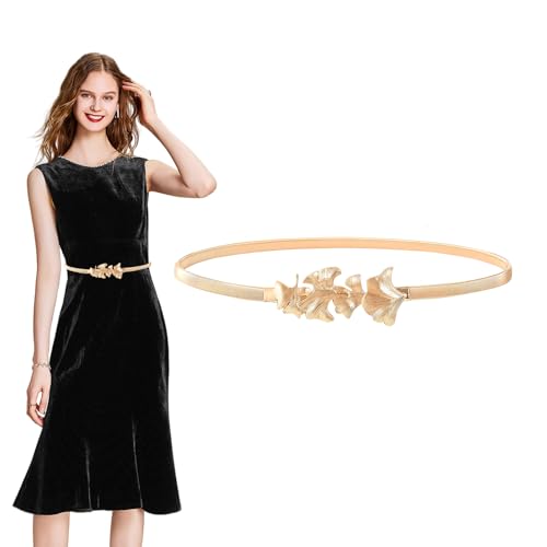 Goiern Frauenmode Metall Stretch Taille Schlank Gürtel mit Knotenbuckel Design Frauen Stretch Gürtel Modischer Accessoire perfektes Einzelstück für Mädchen Goiern Frauenmode Metall Stretch Taille Schlank Gürtel mit Knotenbuckel Design Frauen Stretch Gürtel Modischer Accessoire perfektes Einzelstück für Mädchen von Goiern